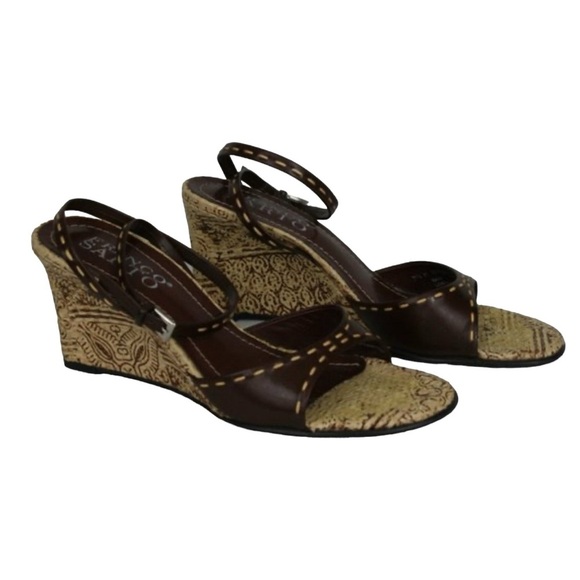 Wedge Sandals. Brown Leather Franco Sarto size 7.5 like new! - Picture 14 of 14